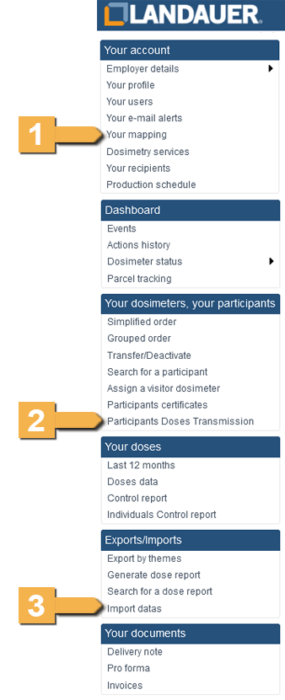 menu transmission doses porteurs