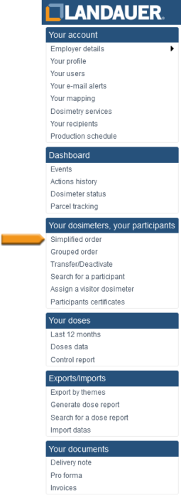 Commande simple de dosimètre