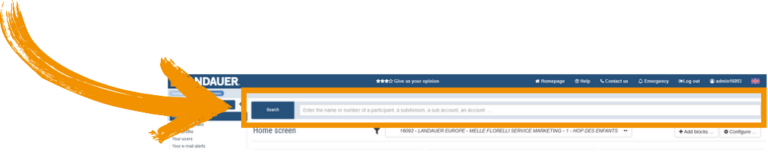 search bar on Landauer direct